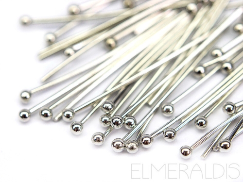 25mm Kugelstifte Silver silberfarben Zamak 50x