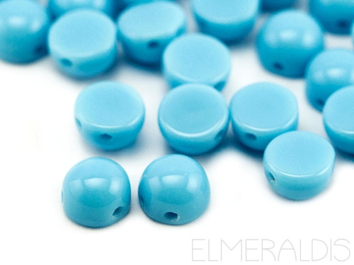 6mm Cabochons 2-Loch Turquoise Türkis hellblau 10x