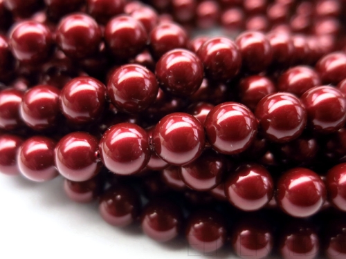 3mm Swarovski® Crystal Pearls Bordeaux weinrot 10x