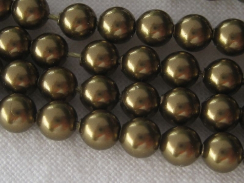 4mm 10x Crystal Pearls Swarovski Antique Brass