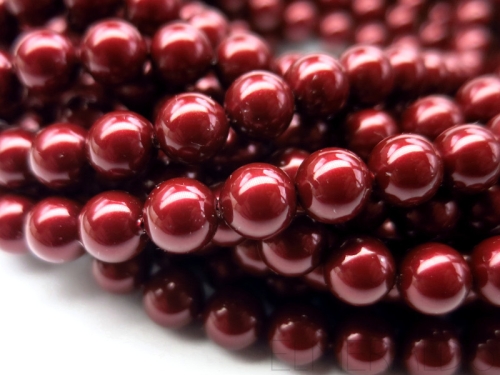 4mm Swarovski® Crystal Pearls Bordeaux weinrot 10x