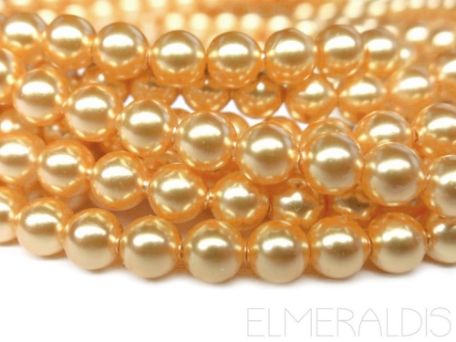 6mm Swarovski® Crystal Pearls Light Gold hellgelb 10x