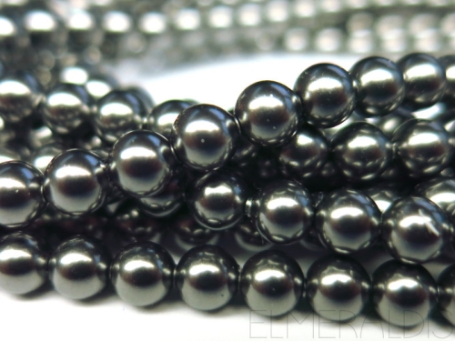 6mm Swarovski® Crystal Pearls Dark Grey grau 10x