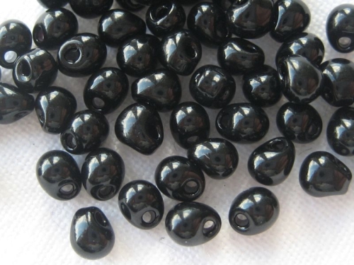10g Miyuki Drop Beads Opaque Black