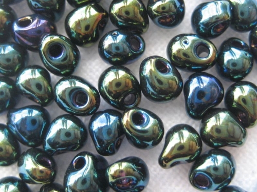 10g Miyuki Drop Beads Metallic Forest Green Iris