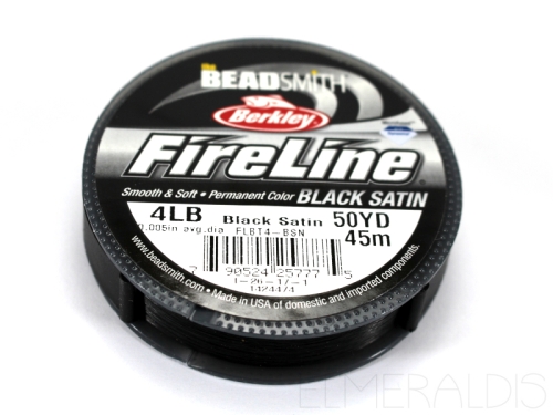 4 LB Fireline B 45 m Black Satin schwarz 0,12 mm