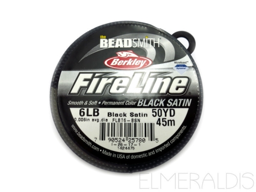 6 LB Fireline D 45m Black Satin schwarz 0,15 mm