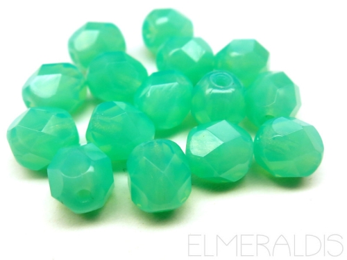 3mm feuerpolierte Glasperlen Milky Aquamarine 50x