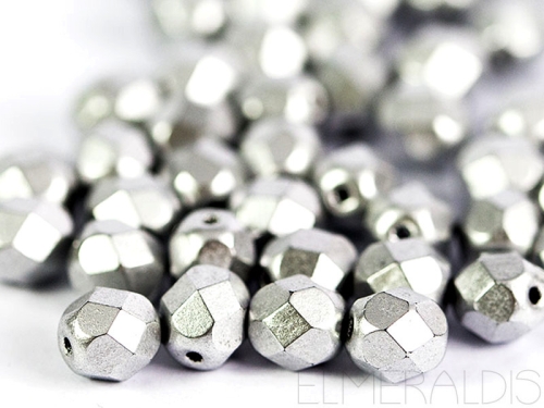 3mm 50 feuerpol Glasperlen Matte Metal Aluminium
