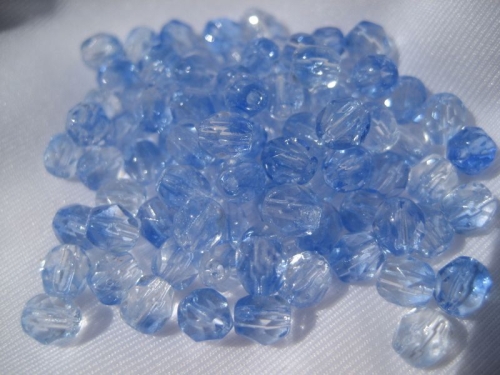 4mm 50 feuerpol Glasperlen Crystal Sapphire