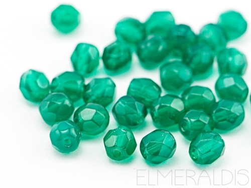 4mm feuerpolierte Glasperlen Malachite Green 50x