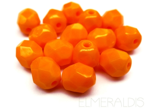 4mm 50 feuerpol Glasperlen Opaque Orange