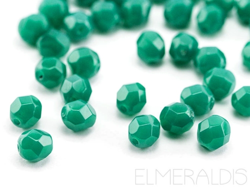 6mm feuerpolierte Glasperlen Malachite Green 30x