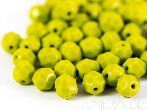 6mm feuerpolierte Glasperlen Olivine Opaque 30x