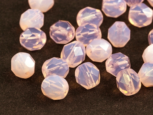 6mm feuerpolierte Glasperlen Milky Light Rose Rosa Opal 30x