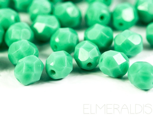 8mm feuerpolierte Glasperlen Turquoise Green türkis grün 20x