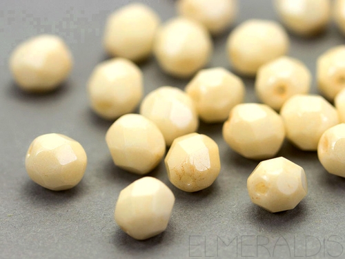 8mm feuerpolierte Glasperlen Beige Luster Opaque 20x