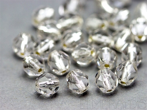 8mm feuerpoliert Glasperlen 20x Silverline Crystal