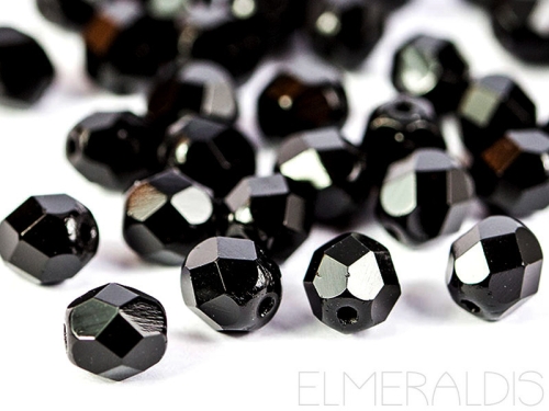 10mm feuerpoliert Glasperlen 10x Jet Black schwarz
