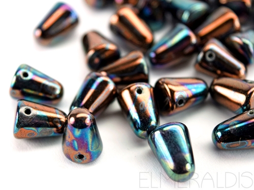 10x Gumdrops Spike Beads Jet Vega Iris Bronze 10mm