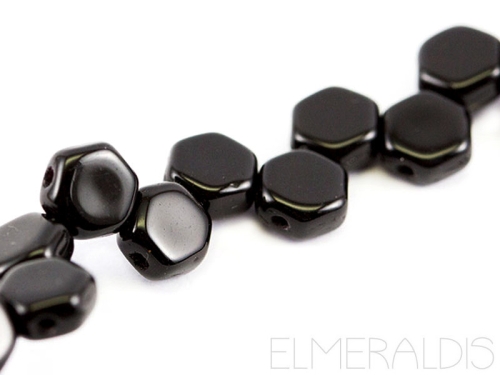 6mm Honeycombs Jet schwarz Black opaque 30x