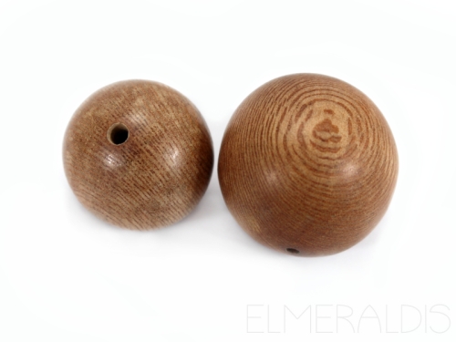 20mm Holzperlen gebohrt poliert feine Maserung 2cm