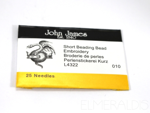 John James Aufreihnadeln kurz Short Beading Needles Grösse 10 Perlennadeln 5x