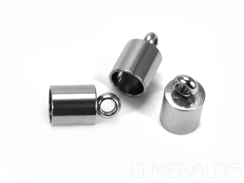 6mm Endkappen rund Edelstahl silberfarben 2x