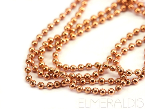 50 cm Kugelkette Halskette Edelstahl Farbe Rosegold 1,5 mm