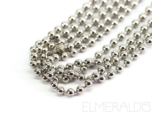 60 cm Kugelkette Halskette Edelstahl Silver silberfarben 2,0 mm