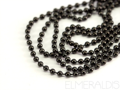 70 cm Kugelkette Halskette Edelstahl Black schwarz 2,5 mm