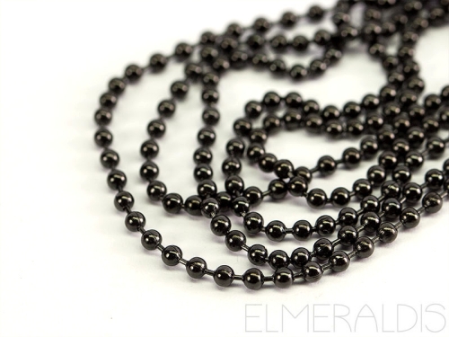 75 cm Kugelkette Halskette Edelstahl Black schwarz 2 mm