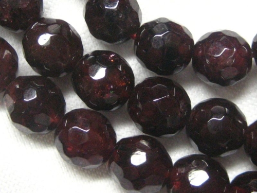 6mm 10 St Granat Perlen rund facettiert
