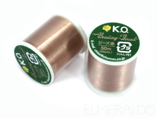 K.O. Nylongarn Beading Thread Fädelgarn Natural Dark Beige 50m