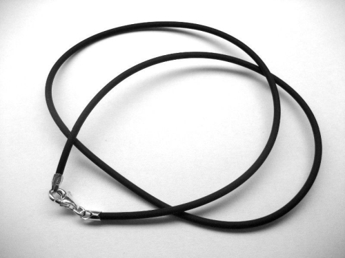 42 cm Lederkette – 1,3 mm 925 Silber Karabiner