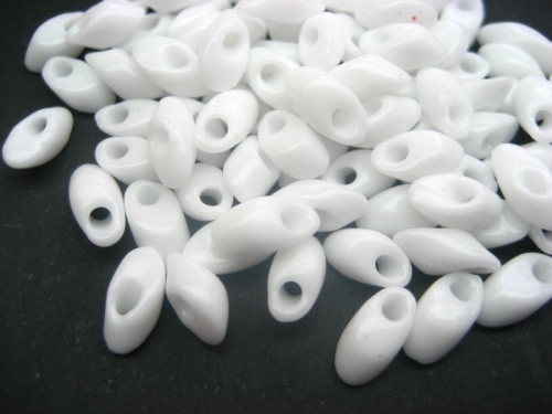 7mm 10g Miyuki Long Magatama White