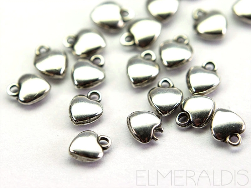 Herzen Hearts Anhänger Charms silberfarben 20x
