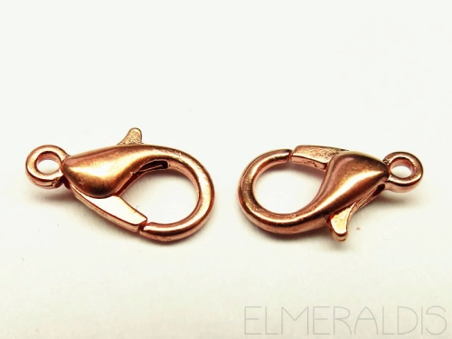 10 Karabiner 12mm Metall Farbe Rose Gold rosegold