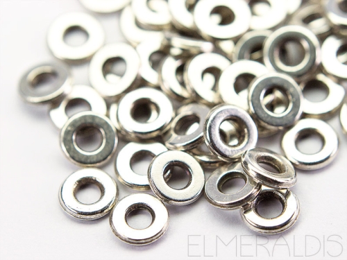 6mm Spacer Scheiben Zwischenteile silberfarben 40x