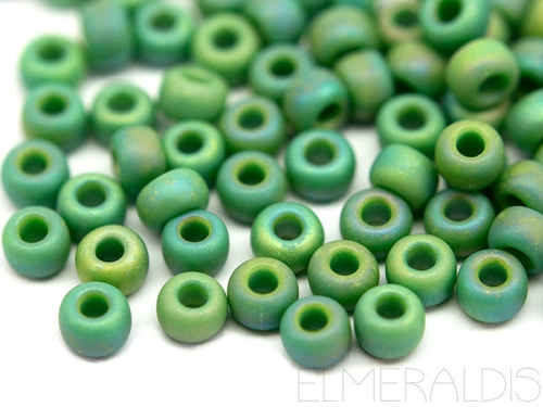 6/0 Miyuki Rocailles Matte Opaque Green AB 10g