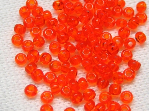 1mm Mini Rocailles Transparent Orange 10g