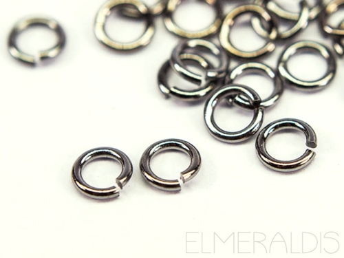 4,5 mm Biegeringe rund offen Gunmetal Hematite 50x