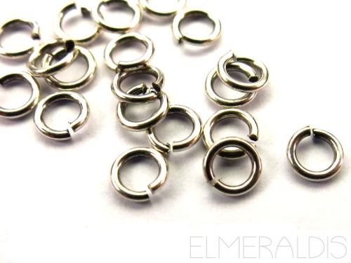 4,5 mm Biegeringe rund offen Silver Antique 50x