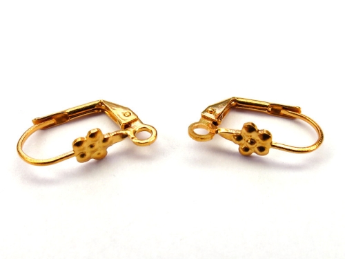 4 Ohrbrisuren goldfarben mit Blumen Ohrringe
