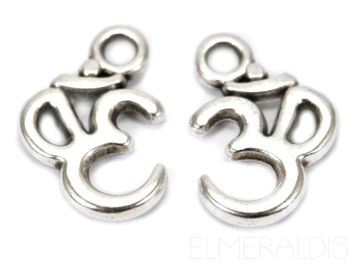 Om Aum Charm Anhänger Zamak Silver Antique silberfarben 2x