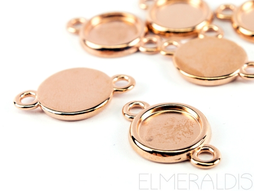 Verbinder Connector Rosegold für Cabochons 12mm