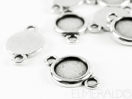 Verbinder Connector silbern für Cabochons 12mm