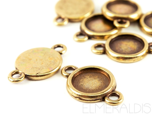 Verbinder Connector Bronze für Cabochons 12mm