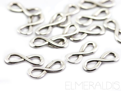 Verbinder Unendlichkeit Infinity Silver Antique silberfarben 10x