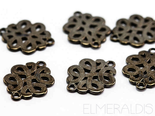 Verbinder keltischer Knoten Gunmetal Hematite 4x